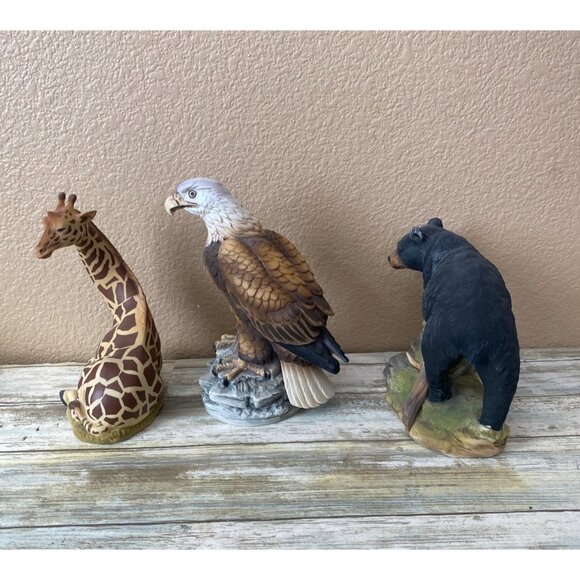 Set of 3 Andrea by Sadek Wildlife Bear Eagle Giraffe Figurines Japan Porcelain - Picture 13 of 16